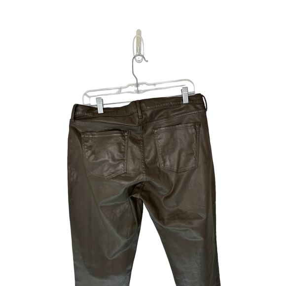 Banana Republic Taupe Mature Casual Coated Sateen Skinny Ankle Pant Size 31 - Picture 8 of 13